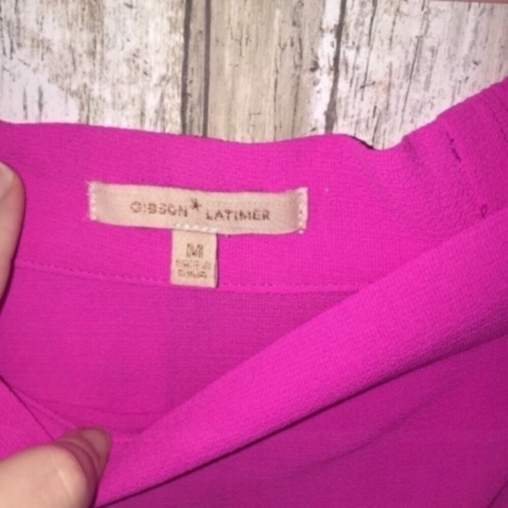 Gibson Latimer Pink Off The Shoulder Blouse - Picture 2 of 3